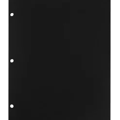JAM Paper Heavy Duty 3 Hole Punch Two-Pocket Plastic Folders, Black, 108/Pack (383HHPBUA)