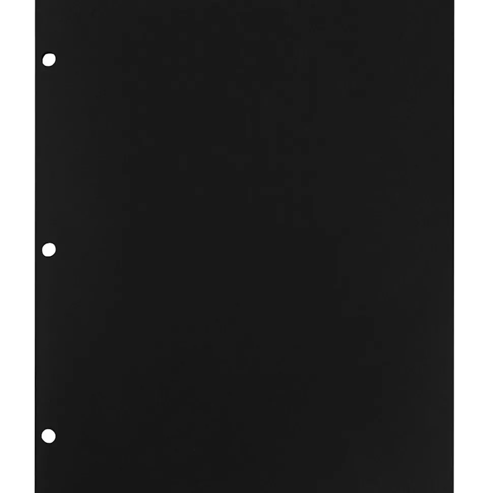 JAM Paper Heavy Duty 3 Hole Punch Two-Pocket Plastic Folders, Black, 108/Pack (383HHPBUA)