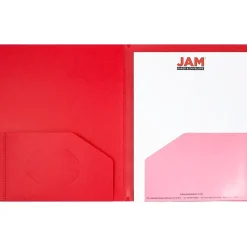 JAM Paper Heavy Duty 10-Pocket Plastic Folder Organizer, Red, 2/Pack (389MP10REJ)