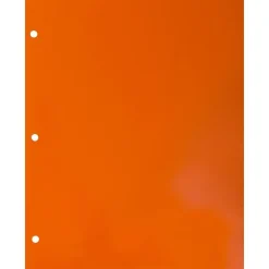 JAM Paper Laminated Glossy 3 Hole Punch Two-Pocket Folders, Orange, 100/Box (385GHPORB)