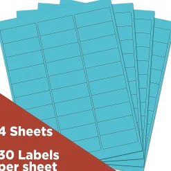 JAM Paper Laser/Inkjet Mailing Address Labels, 1" x 2 5/8", Blue, 120 Labels/Pack (302725762)