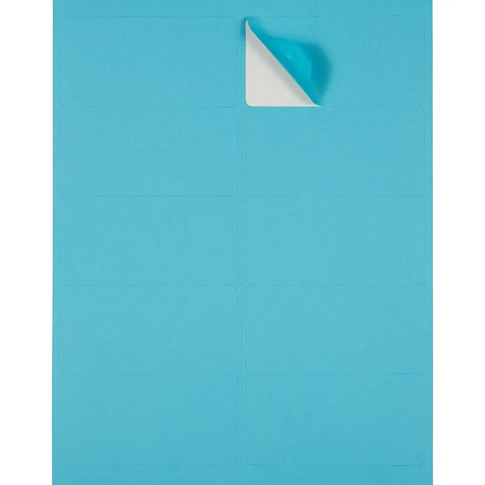 JAM Paper Laser/Inkjet Shipping Address Labels, 2" x 4", Blue, 10 Labels/Sheet, 12 Sheets/Pack (302725768)
