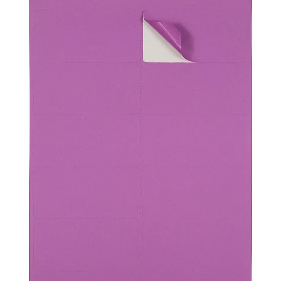 JAM Paper Laser/Inkjet Shipping Address Labels, 2" x 4", Violet Purple, 10 Labels/Sheet, 12 Sheets/Pack (302725790)