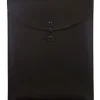 JAM Paper® Leather Portfolio Open End Envelope with Button and String, 9.5 x 12.5, Black, Sold Individually (CF65LBL)