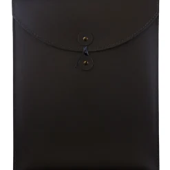 JAM Paper® Leather Portfolio Open End Envelope with Button and String, 9.5 x 12.5, Black, Sold Individually (CF65LBL)