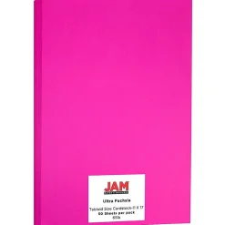 JAM Paper Ledger 65 lb. Cardstock Paper, 11" x 17", Fuchsia Pink, 50 Sheets/Pack (16728494)