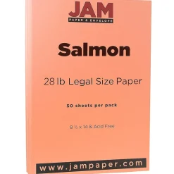 JAM Paper® Legal Matte 28lb Paper, 8.5 x 14, Salmon Pink, 50 Sheets/Pack (16729357)