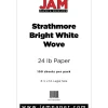 JAM Paper® Legal Strathmore 24lb Paper, 8.5 x 14, Bright White Wove, 100 Sheets/Pack (2203719135)