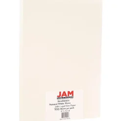JAM Paper® Legal Strathmore 24lb Paper, 8.5 x 14, Natural White Wove, 500 Sheets/Ream (2203719139B)