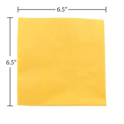 JAM Paper Lunch Napkin, 2-ply, Yellow, 50 Napkins/Pack (255621945)
