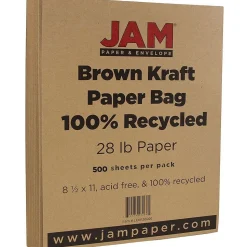 JAM Paper Matte 8.5" x 11" Multipurpose Paper, 28 lbs., Paper, Brown Kraft, 500 Sheets/Ream (LEKR36926B)