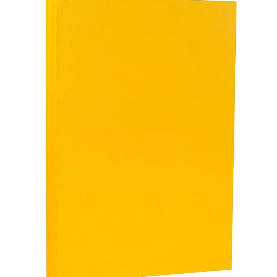 JAM Paper Matte Colored 8.5" x 14" Copy Paper, 28 lbs., Sunflower Yellow, 50 Sheets/Pack (16729346)