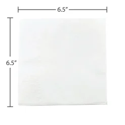 JAM Paper Medium Lunch Napkins, 2-Ply, White, 50 Napkins/Pack (6255620732)