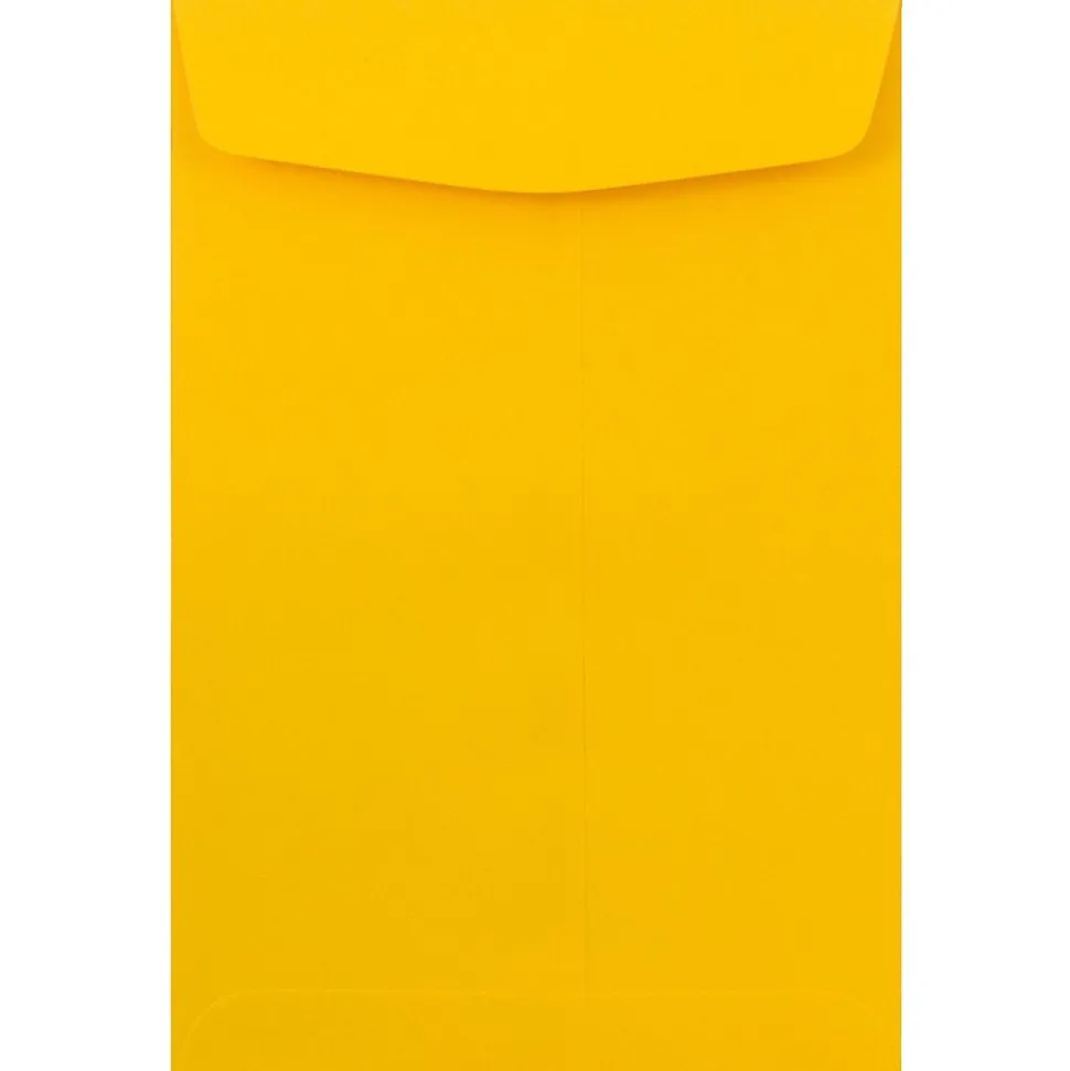 JAM Paper Open End Catalog Envelope, 6" x 9", Yellow, 100/Pack (212815443F)