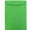 JAM Paper Open End Catalog Envelope, 9" x 12", Green, 100/Box (80402)