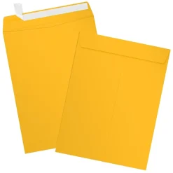 JAM Paper Open-End Envelopes, 9 x 12, Sunflower Yellow, 50 Pack (EX4894-12-50)