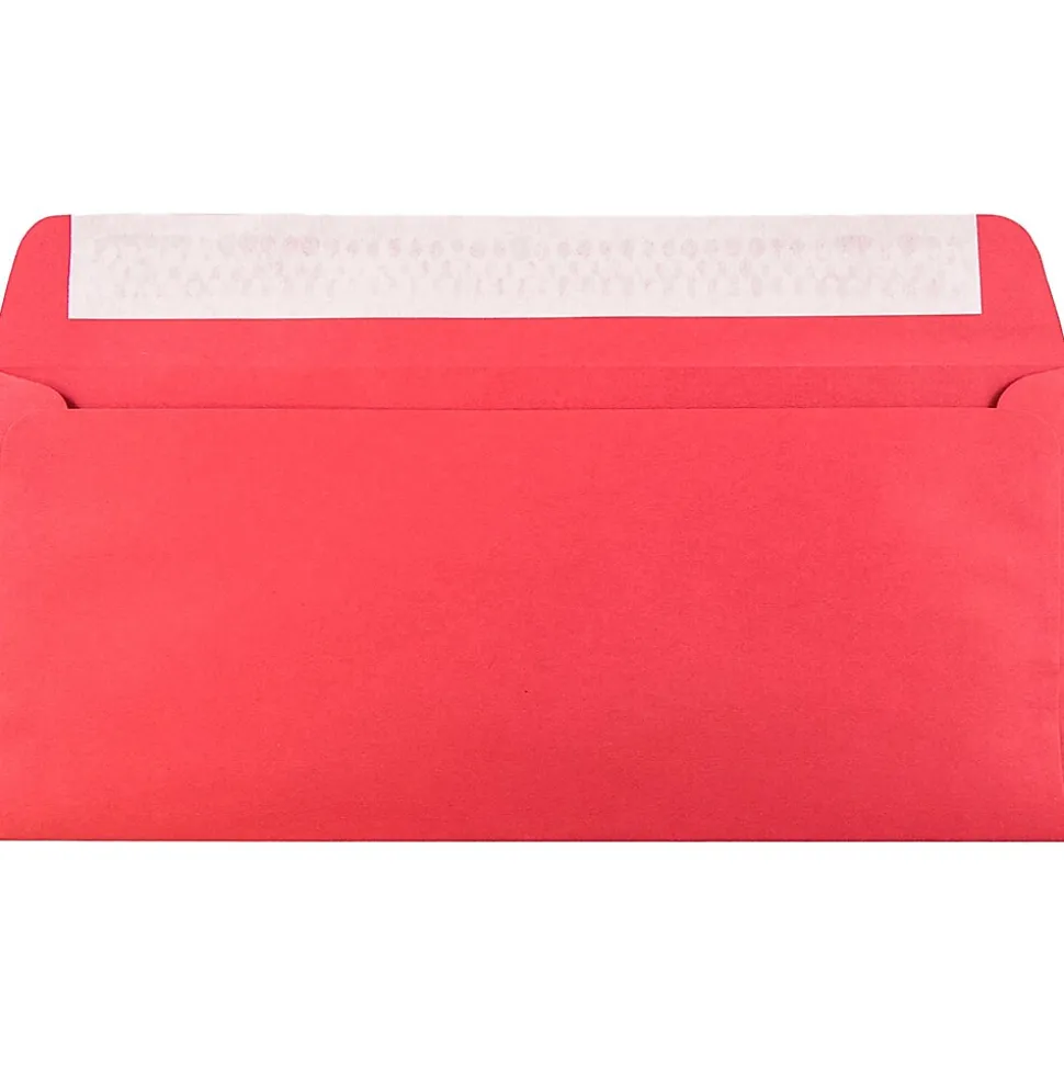 JAM Paper Peel & Seal #10 Business Envelope, 4 1/8" x 9 1/2", Christmas Red, 50/Pack (11789I)