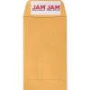 JAM Paper Peel & Seal Closure, Coin Envelopes, Brown Kraft Manila, 2.5" x 4.25", 100/Box (400238460D)