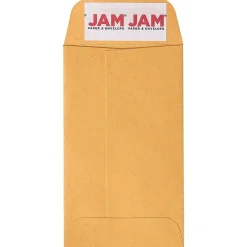 JAM Paper Peel & Seal Closure, Coin Envelopes, Brown Kraft Manila, 2.5" x 4.25", 100/Box (400238460D)