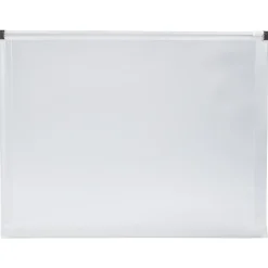 JAM Paper Plastic Envelopes with Zip Closure, Letter Size, Clear, 12/Pack (218Z1CL)