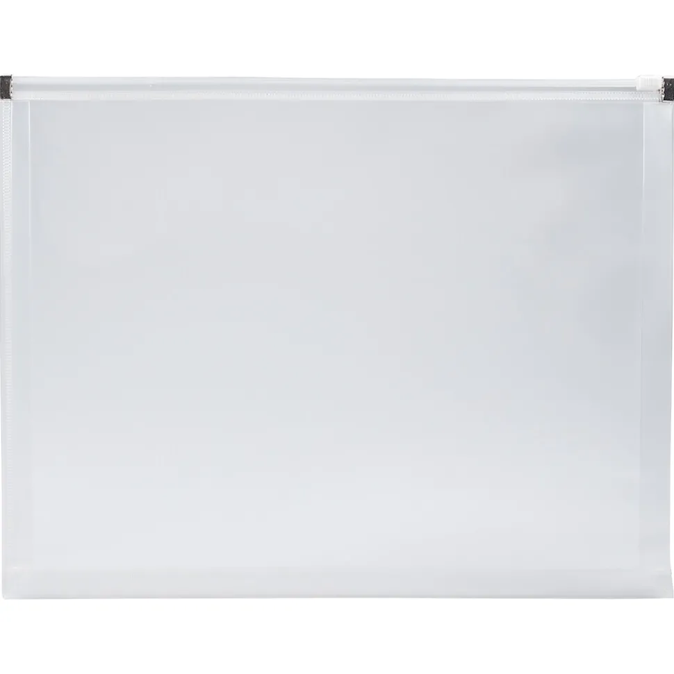 JAM Paper Plastic Envelopes with Zip Closure, Letter Size, Clear, 12/Pack (218Z1CL)