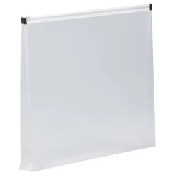 JAM Paper Plastic Envelopes with Zip Closure, Letter Size, Clear, 12/Pack (218Z1CL)