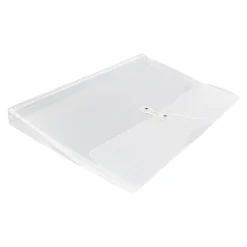 JAM Paper Plastic Envelopes with Button and String Tie Closure, Legal Size, Clear, 12/Pack (219B1CL)