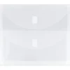 JAM Paper Plastic Multi-Pocket Envelopes with Hook & Loop, 2 Pockets, Letter Booklet, 9.5 x 11.5, Clear, 12/Pack (B35218)