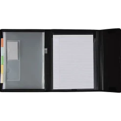 JAM Paper Plastic Padfolio with Snap Closure, Black (401038610)