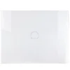 JAM Paper Plastic Portfolio Case with Circular Tuck Flap Closure, Clear Frost, 24/Carton (3788B)