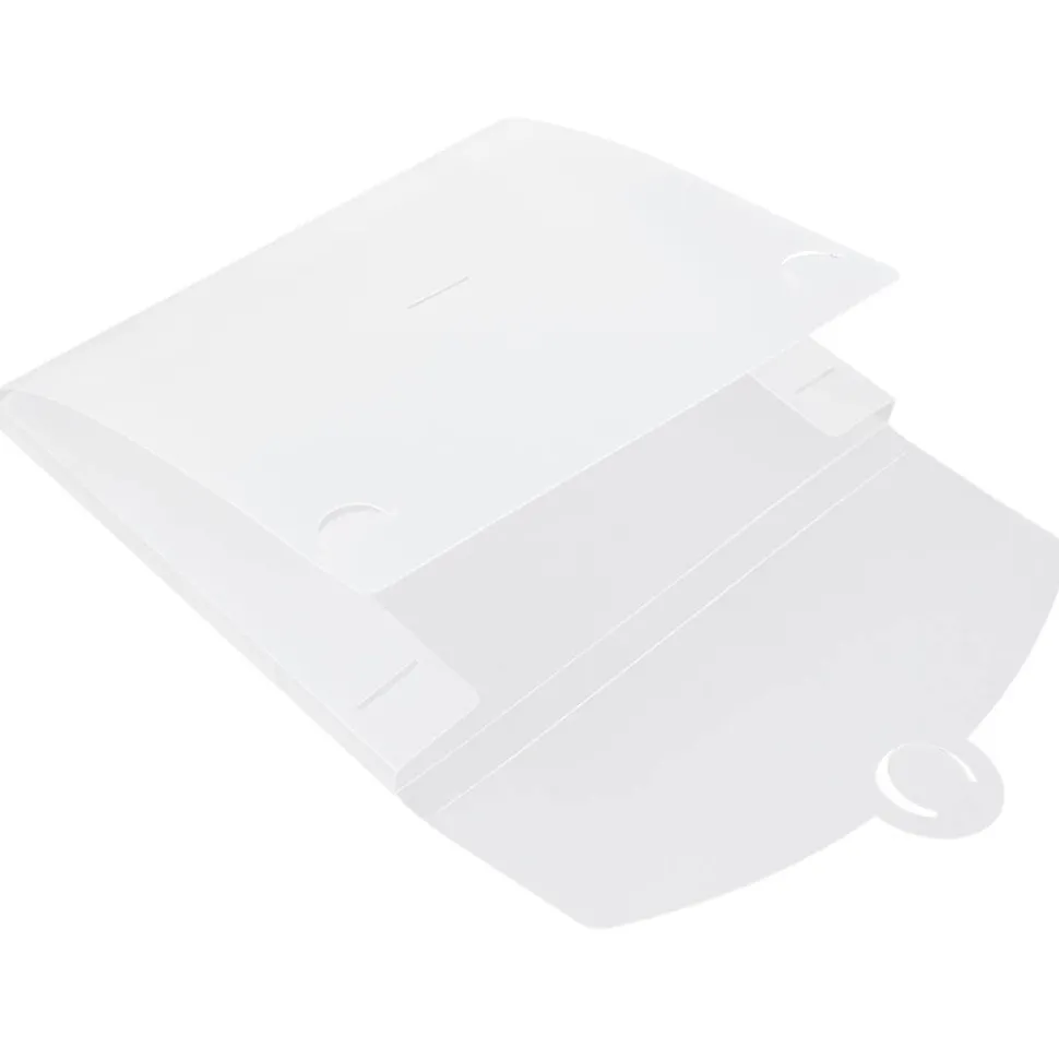 JAM Paper Plastic Portfolio Case with Circular Tuck Flap Closure, Clear Frost, 24/Carton (3788B)