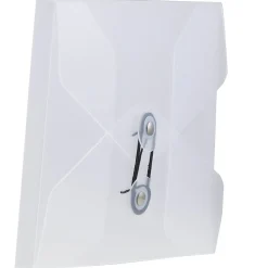 JAM Paper Plastic Portfolio Case with Drawstring Closure, Clear Frost (354609)