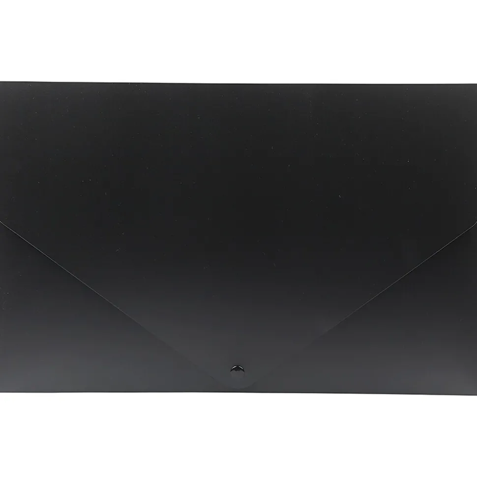 JAM Paper Plastic Portfolio Case with Snap Closure, Black (2254027)