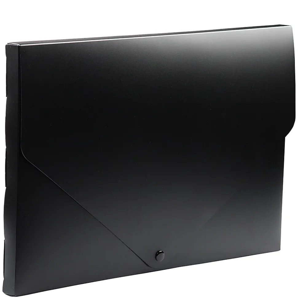 JAM Paper Plastic Portfolio Case with Snap Closure, Black (2254027)