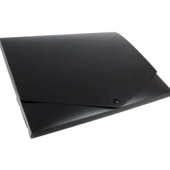 JAM Paper Plastic Portfolio Case with Snap Closure, Black (2000027)
