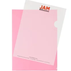 JAM Paper Plastic Sleeves, 9" x 12", Red, 12/Pack (2226316989)