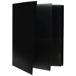 JAM Paper 6-Pocket Heavy Duty Plastic Folders, Black, 2/Pack (389MP6bl)