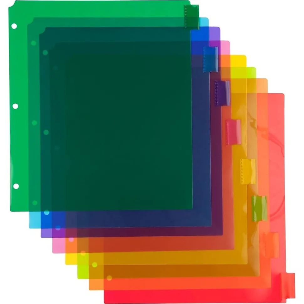 JAM Paper Poly Dividers, 8-Tab, Assorted Colors, 6 Packs (375032922A)