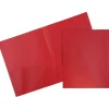 JAM Paper POP 2-Pocket Plastic Presentation Folder, Red, 6/Pack (382EREDD)