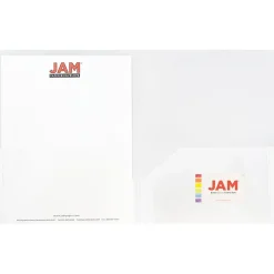 JAM Paper POP 2-Pocket Plastic Presentation Folder, Clear, 6/Pack (382ECLDD)