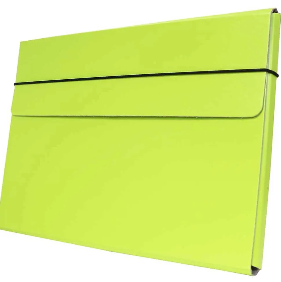 JAM Paper Portfolio Case with Elastic Closure, Lime Green (154528543)