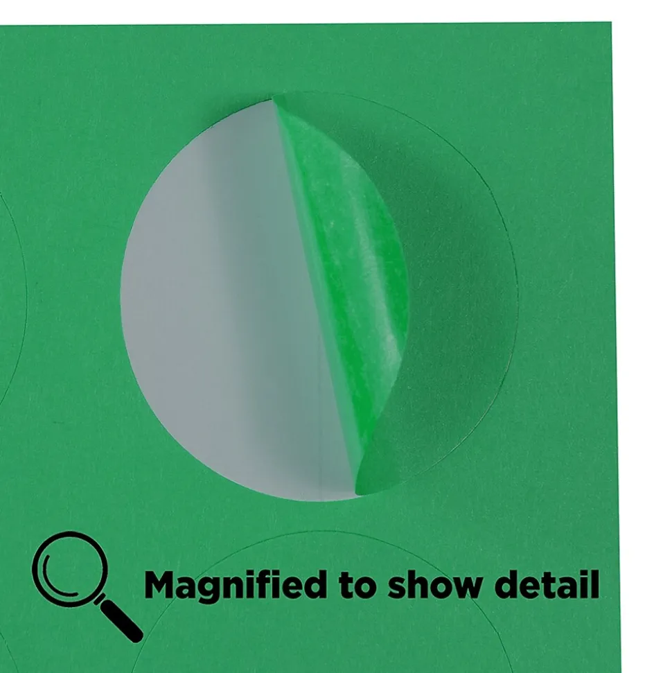 JAM Paper Round Label Sticker Seals, 1 2/3" Diameter, Green, 24 Labels/Sheet, 5 Sheets/Pack (147627041)