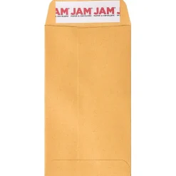 JAM Paper Self Seal #5 1/2 Coin Business Envelopes, 3 1/8" x 5 1/2", Brown Kraft Manila, 100/Pack (400238462D)