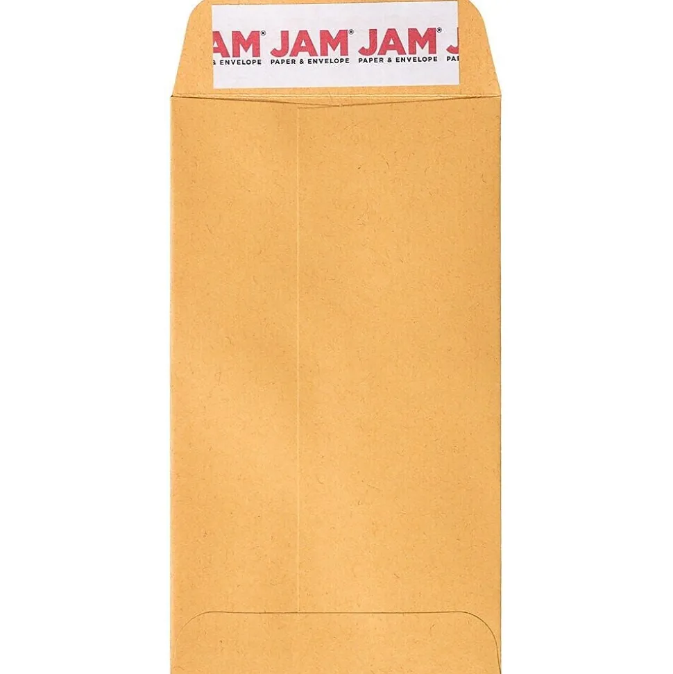 JAM Paper Self Seal #5 1/2 Coin Business Envelopes, 3 1/8" x 5 1/2", Brown Kraft Manila, 100/Pack (400238462D)