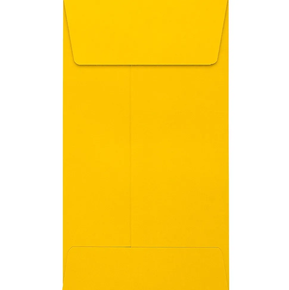 JAM Paper Self Seal #5 1/2 Coin Envelopes, 3 1/8" x 5 1/2", Sunflower Yellow, 50/Pack (LUX-512CO-12-50)