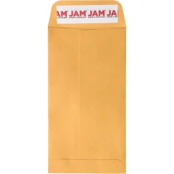 JAM Paper Self Seal #7 Coin Business Envelopes, 3 1/2" x 6 1/2", Brown Kraft Manila, 100/Pack (400238464D)