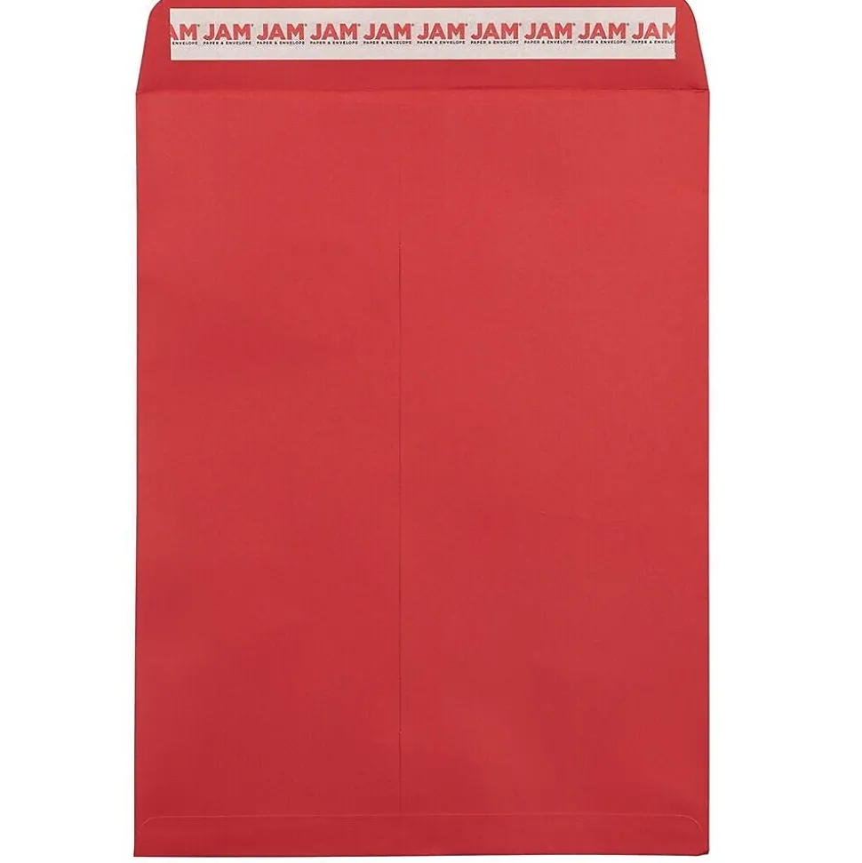JAM Paper Self Seal Catalog Envelope, 9" x 12", Red, 25/Pack (188447598)