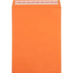 JAM Paper Self Seal Catalog Envelope, 9" x 12", Orange, 100/Pack (185747509D)