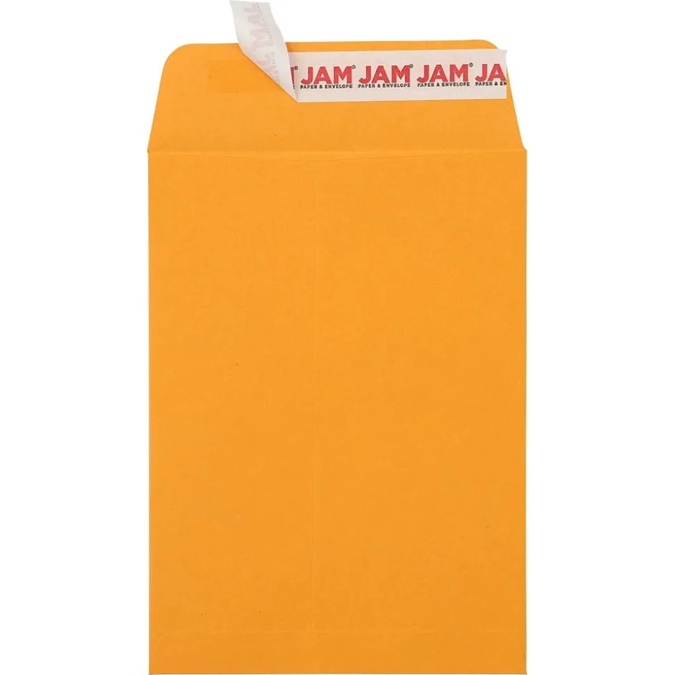 JAM PAPER Self Seal Catalog Envelopes, 5 1/2" x 7 1/2", Brown Kraft Manila, 100/Pack (400238465D)