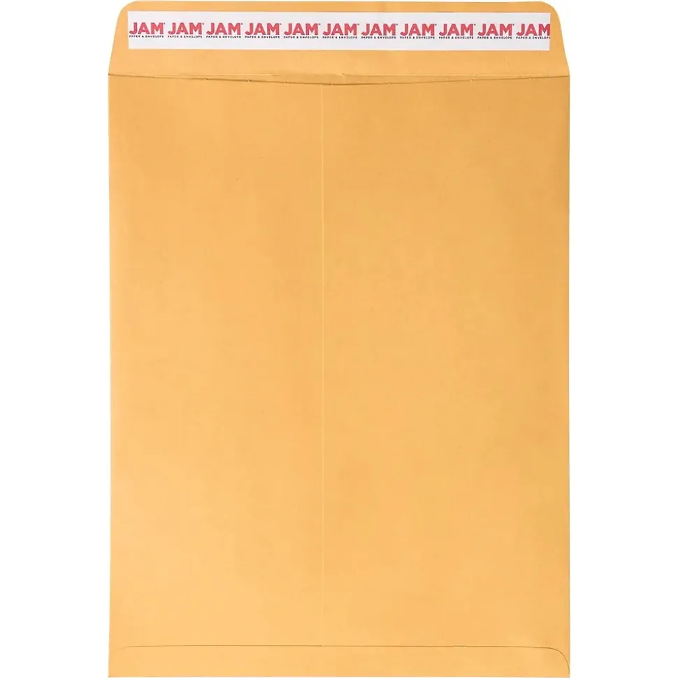 JAM PAPER Self Seal Catalog Envelopes, 10" x 13", Brown Kraft Manila, 100/Pack (13034233D)